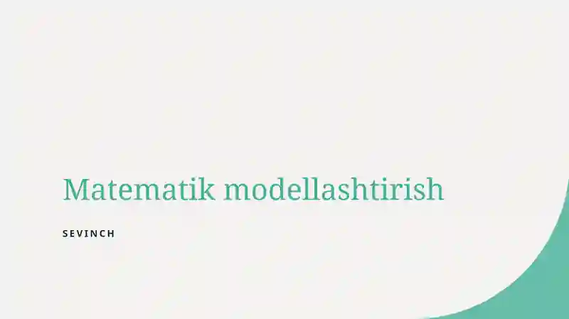 Matematik modellashtirish