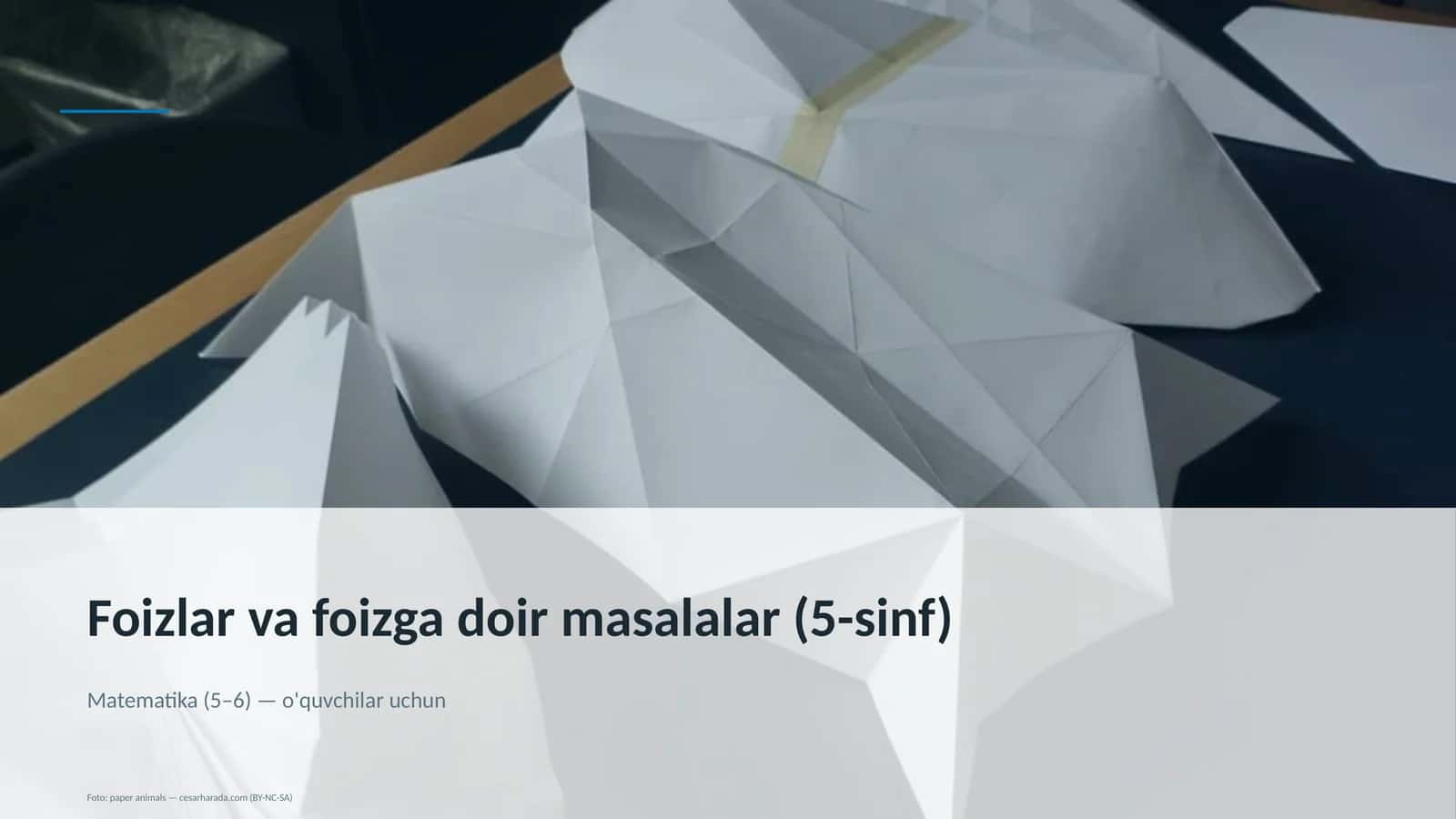 Foizlar va foizga doir masalalar (5-sinf) 1