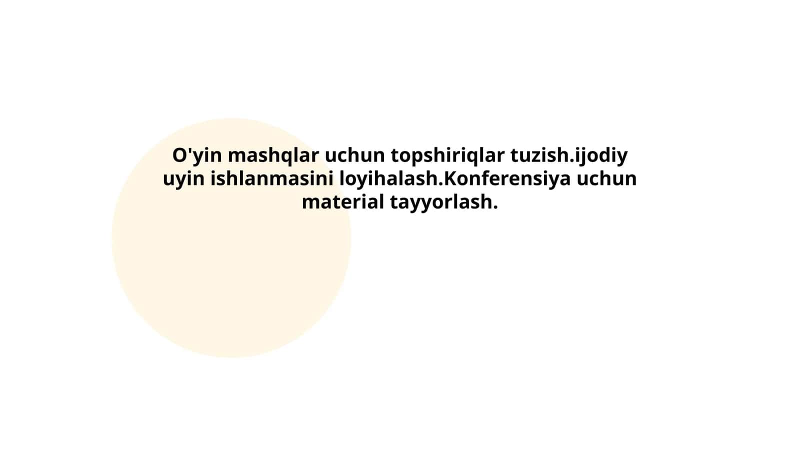 O'yin mashqlar uchun topshiriqlar tuzish 1