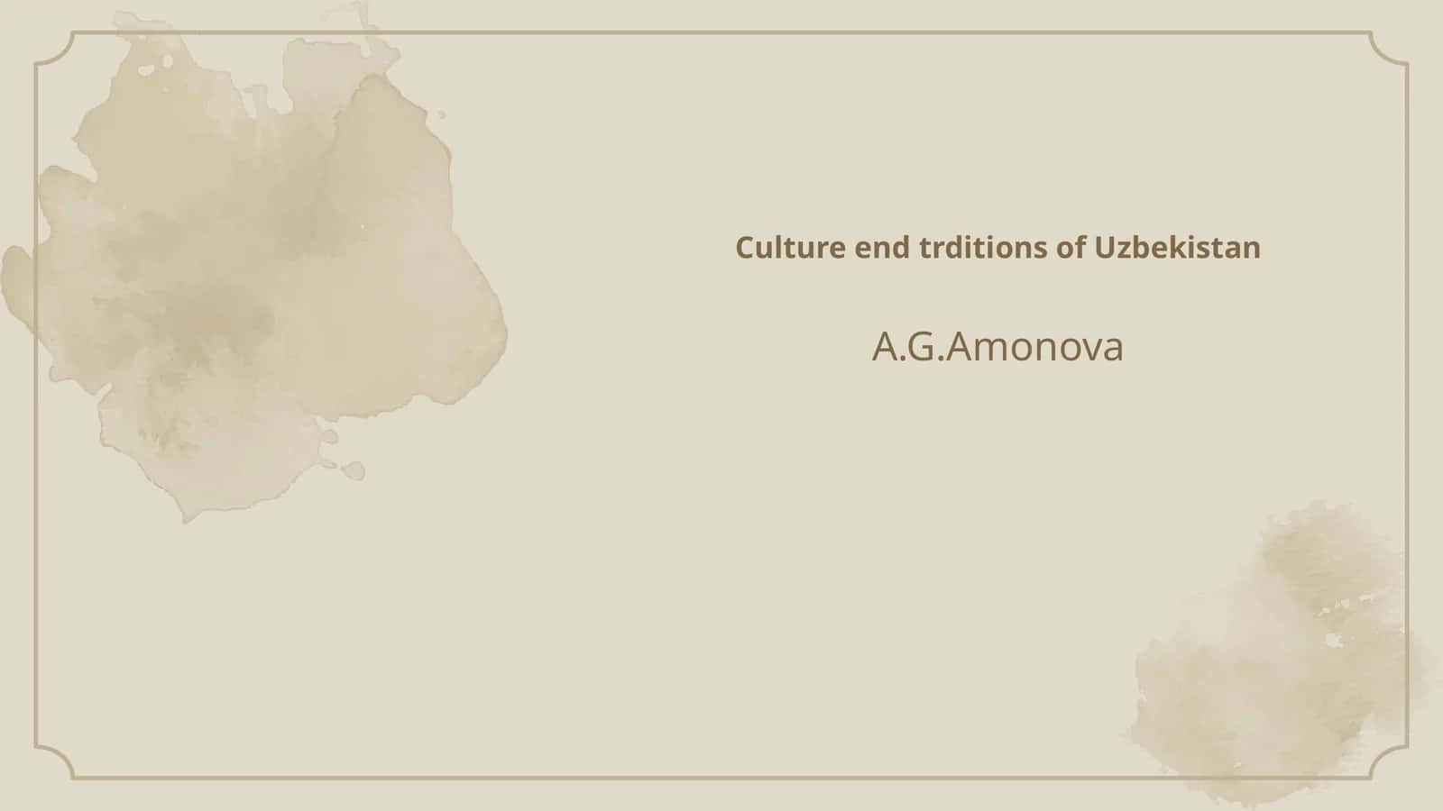 Culture end trditions of Uzbekistan 1