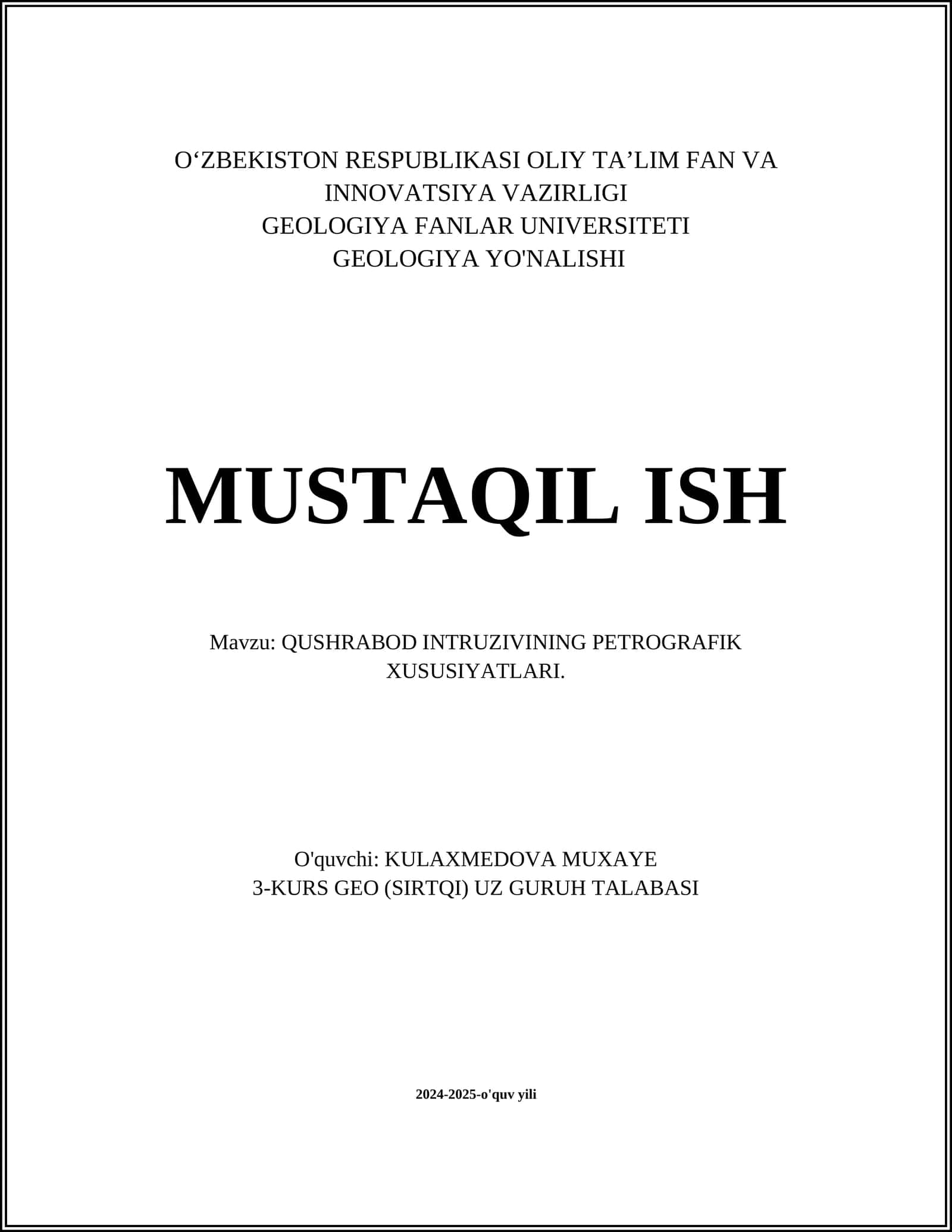 Qushrabod Intruzivlarining Petrografik Xususiyatlari 1