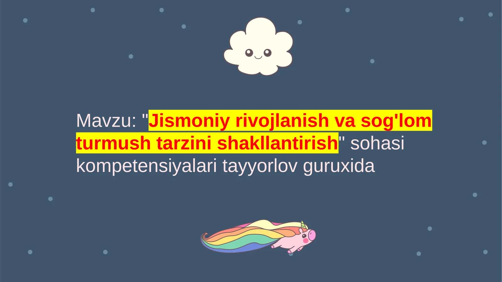 Jismoniy rivojlanish va sog'lom turmush tarzini  shakllantirish 1