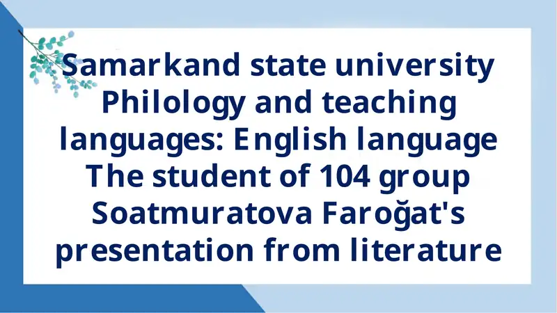 Faroğat's presentation from literature 1