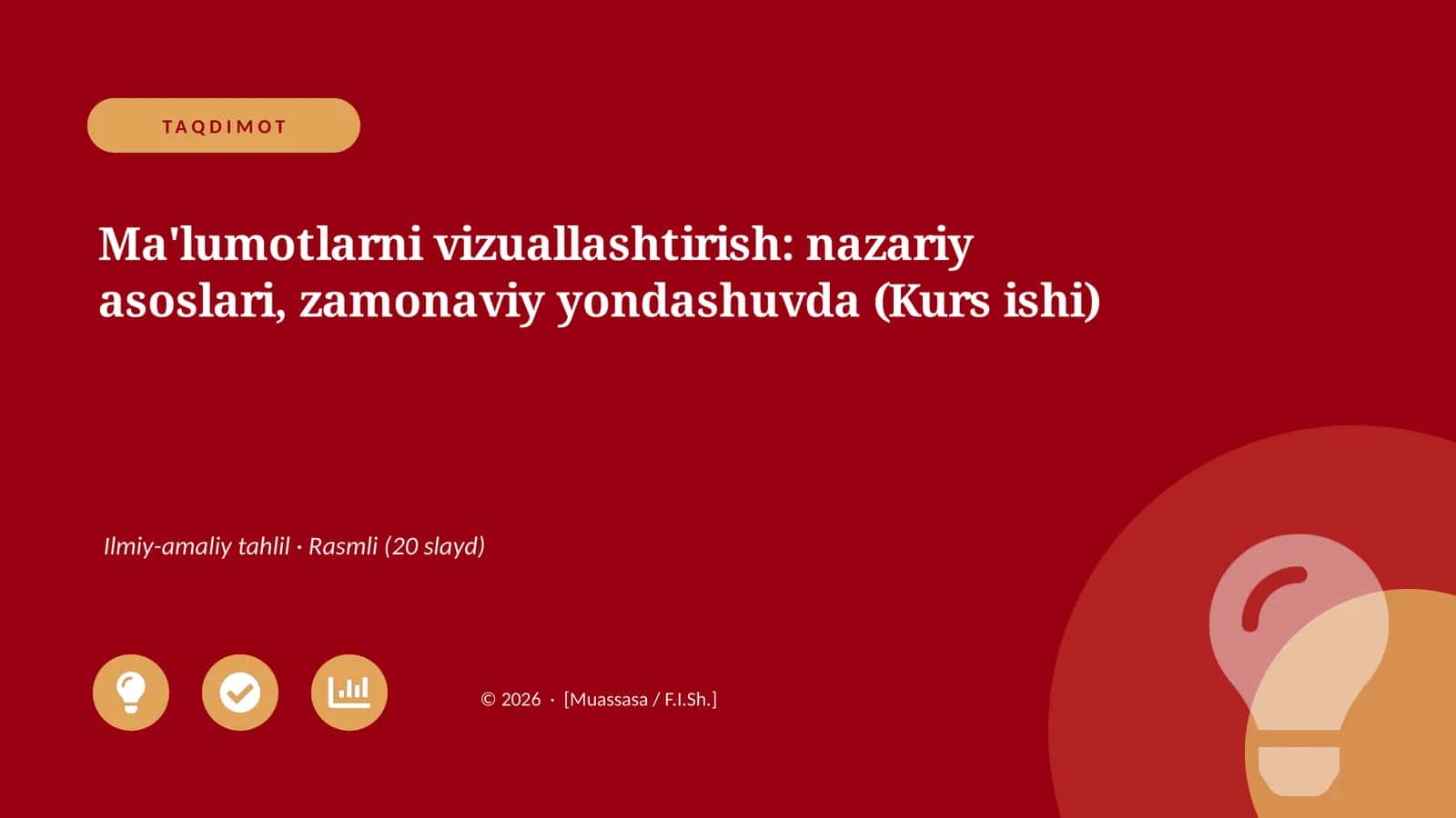 Ma'lumotlarni vizuallashtirish: nazariy asoslari, zamonaviy yondashuvda (Kurs ishi) 1