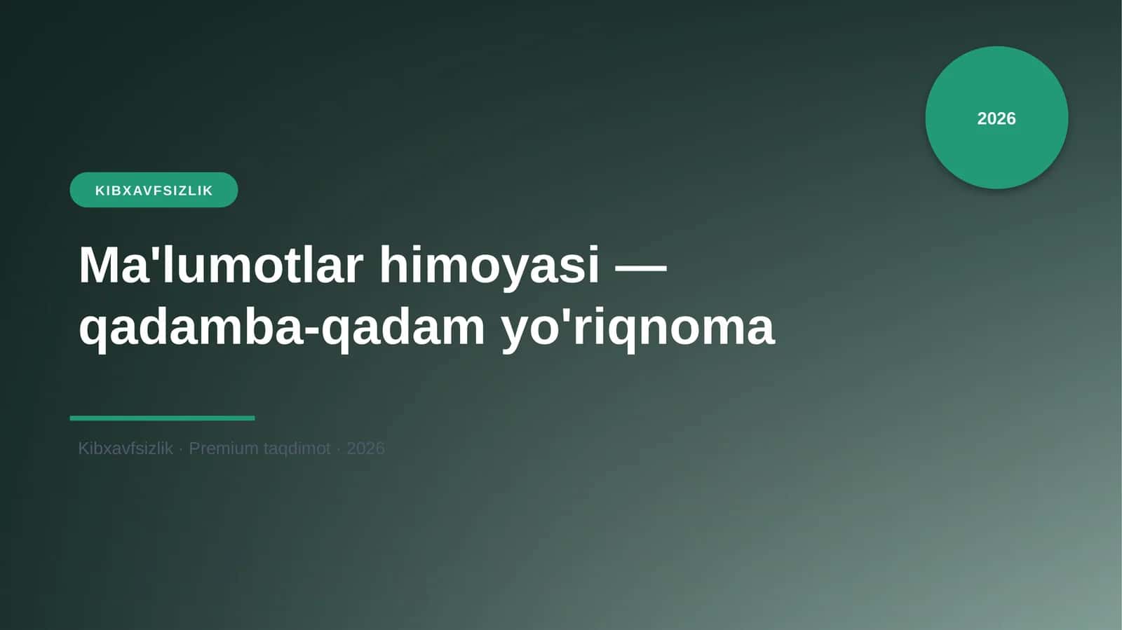 Ma'lumotlar himoyasi — qadamba-qadam yo'riqnoma 1