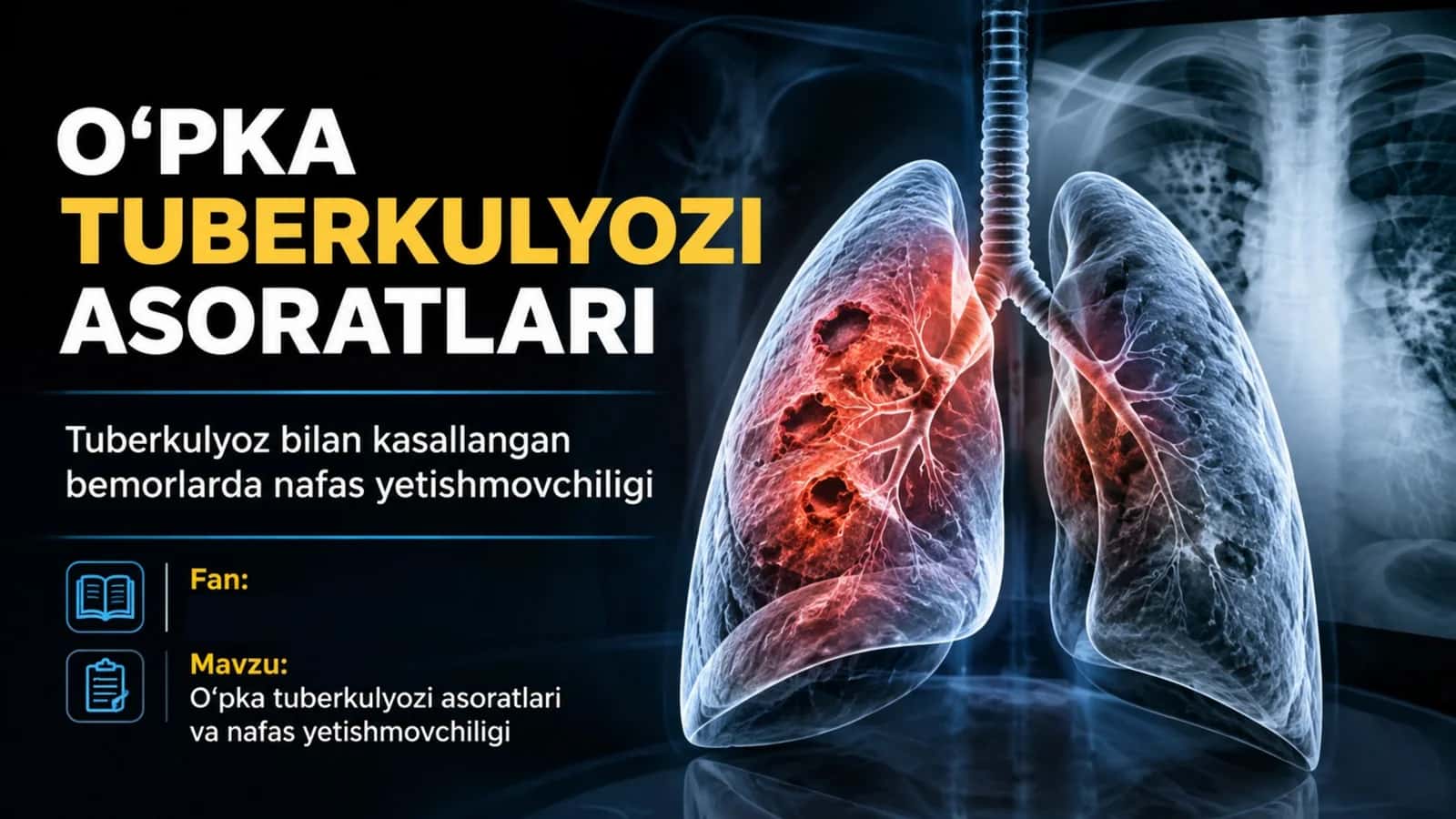 Oʻpka tuberkulyozi asoratlari. Tuberkulyoz bilan kasallangan bemorlarda nafas yetishmovchiligi.pptx 1