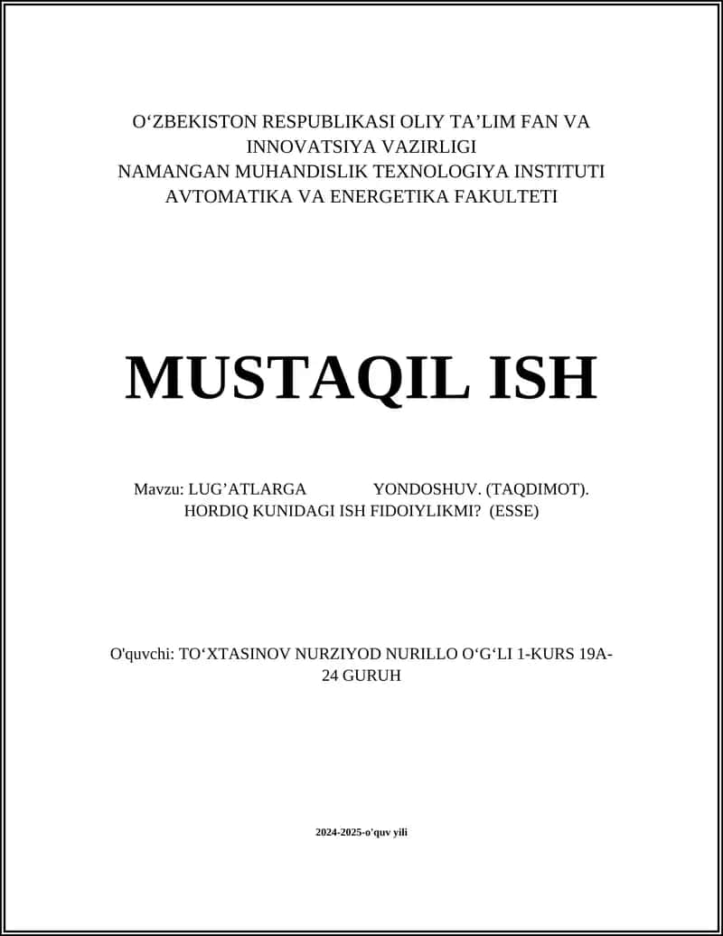 LUG’ATLARGA YONDOSHUV 1