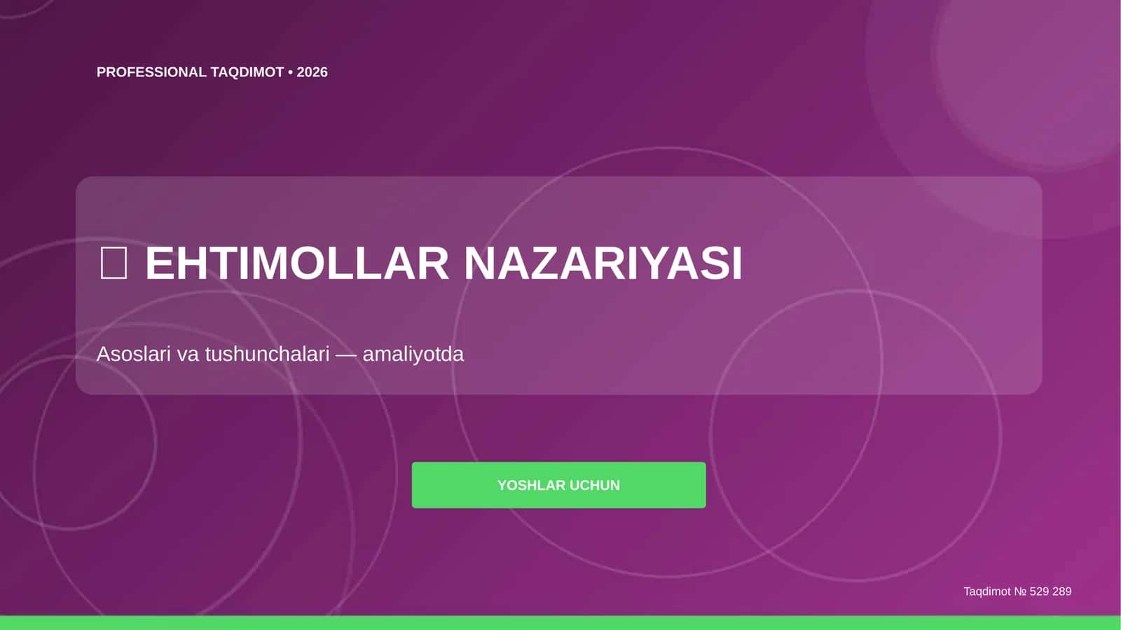 EHTIMOLLAR NAZARIYASI 1