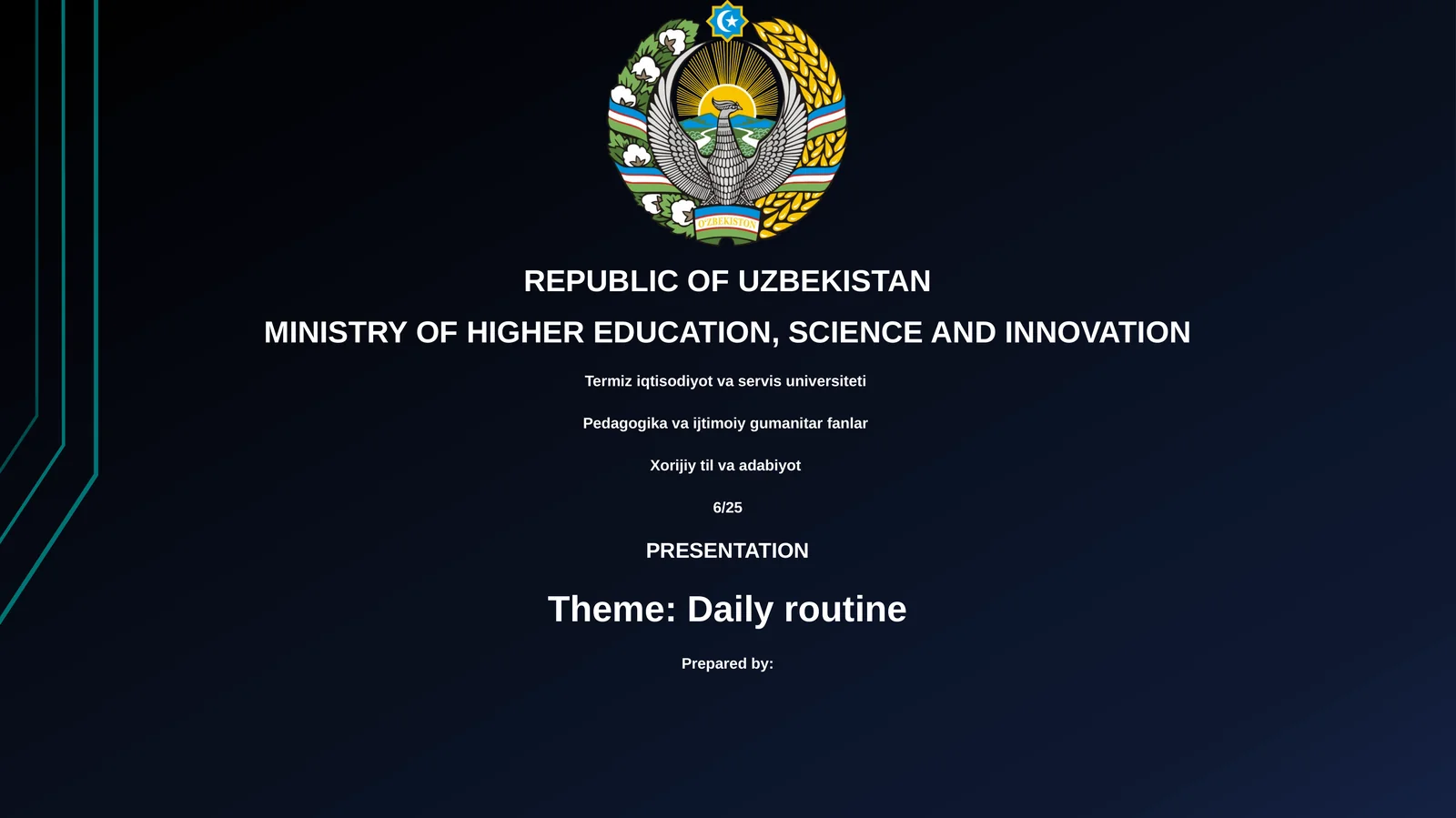 Daily routine 1