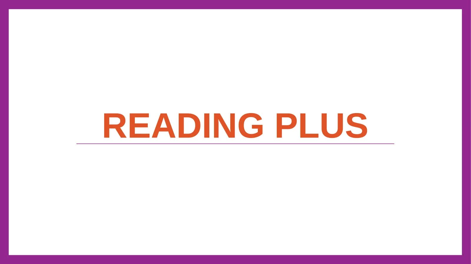 Reading plus 1