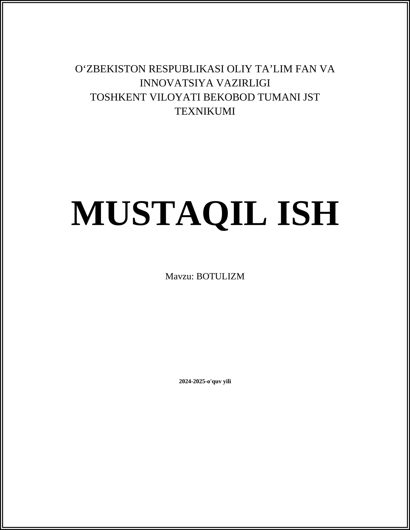 BOTULIZM 1