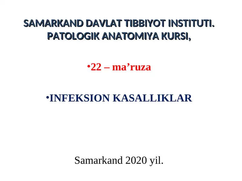INFEKSION KASALLIKLAR 1