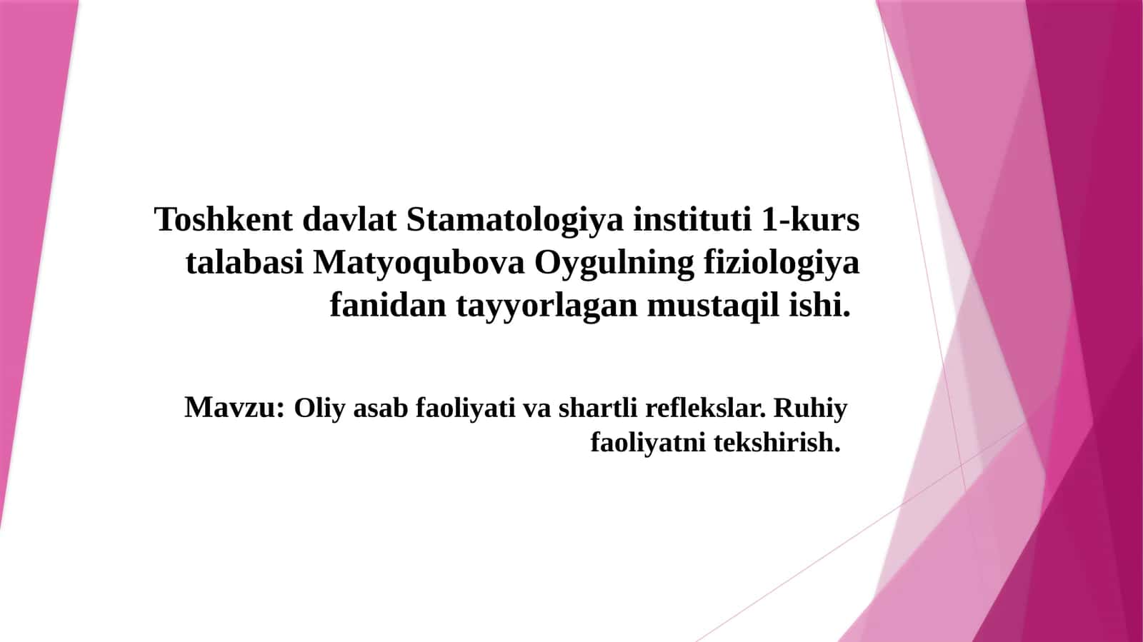 Oliya sabfa oliyati (OAF) fiziologiyasi 1