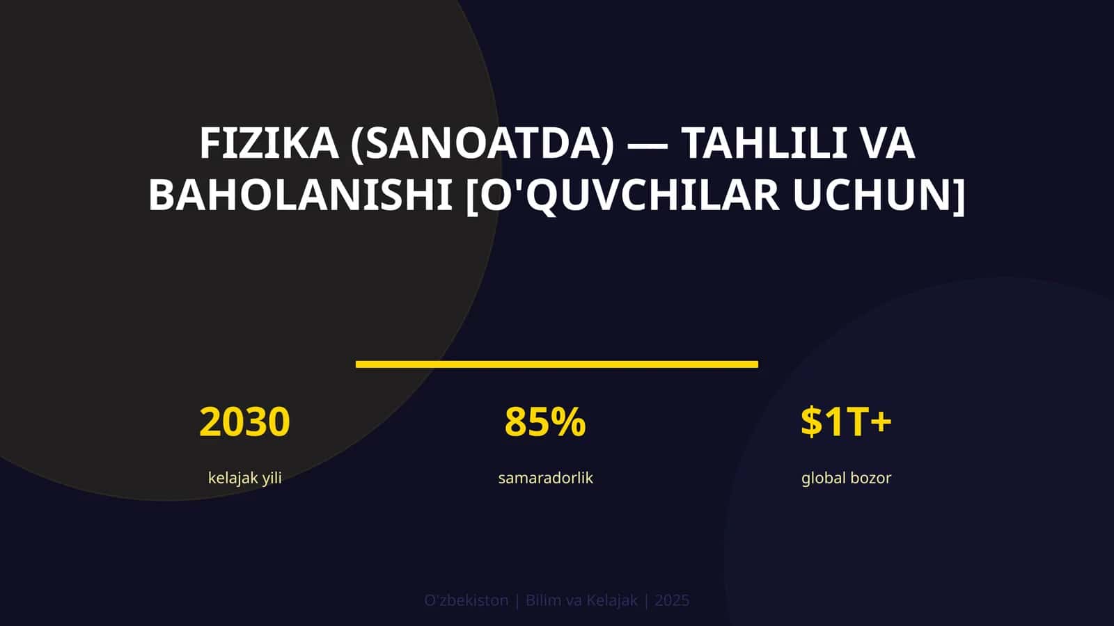 Fizika (sanoatda) — tahlili va baholanishi [o'quvchilar uchun] 1