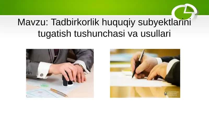 Tadbirkorlik huquqiy subyektlari 1