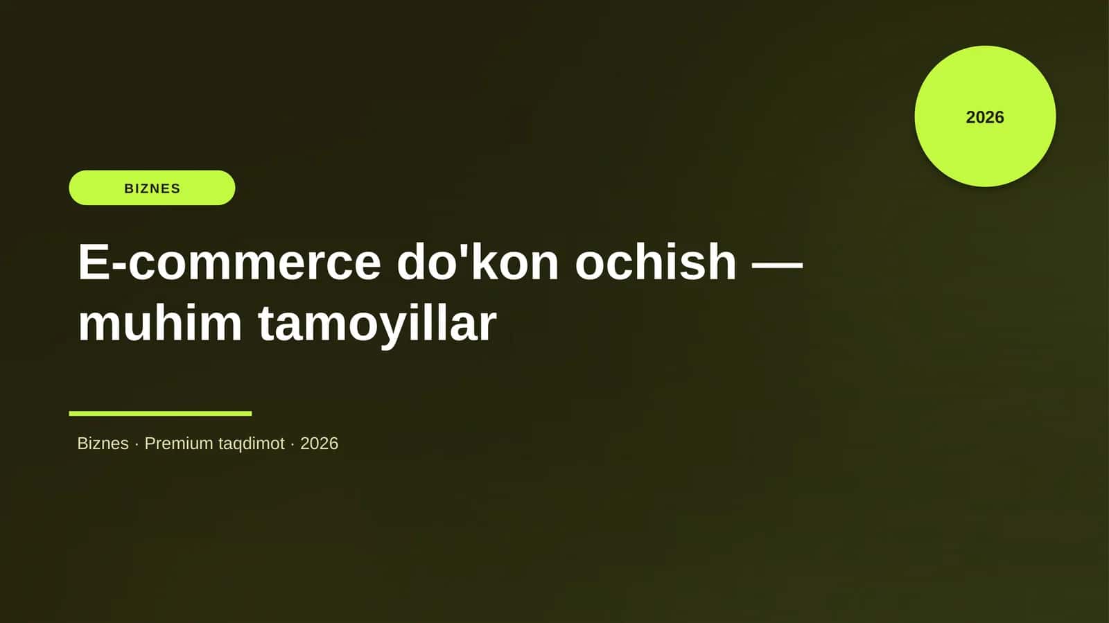 E-commerce do'kon ochish — muhim tamoyillar 1