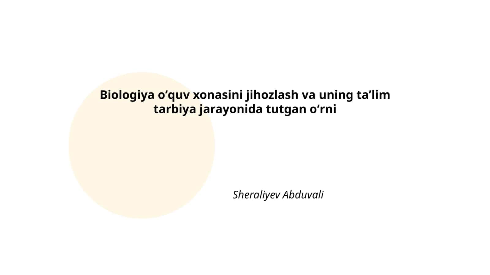 Biologiya oʻquv xonasini jihozlash va uning taʼlim tarbiya jarayonida tutgan oʻrni 1