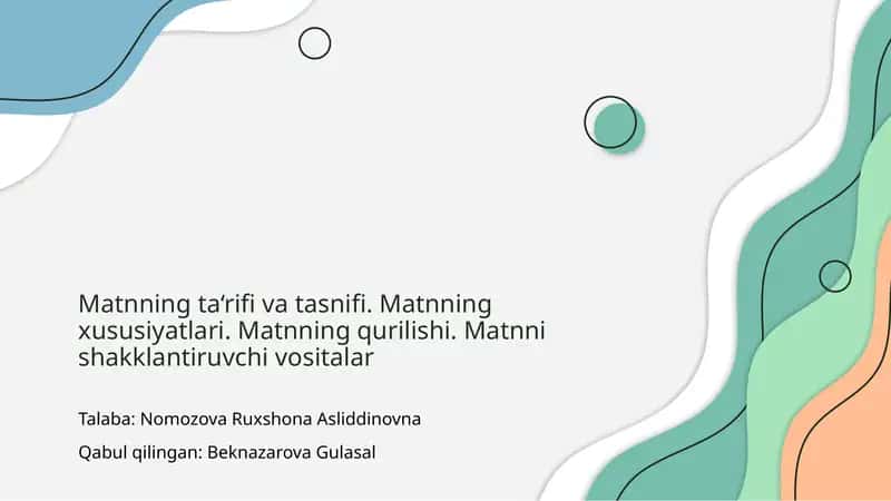 Matnning ta'rif va tasnifi 1