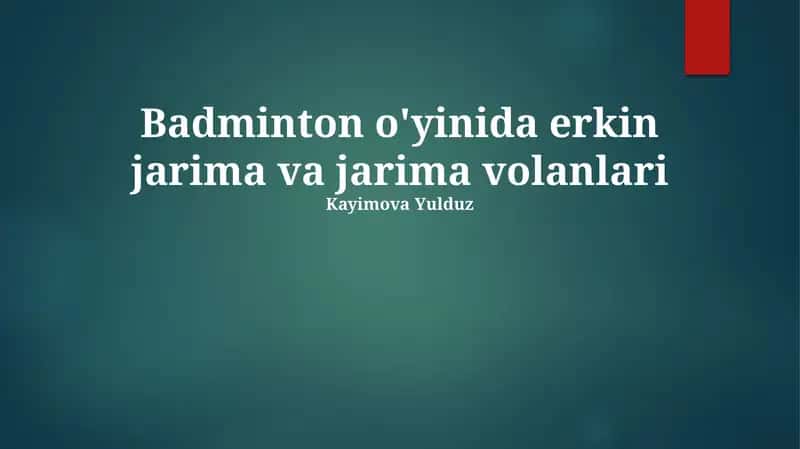 Badminton o'yinida erkin jarima va jarima volanlari 1