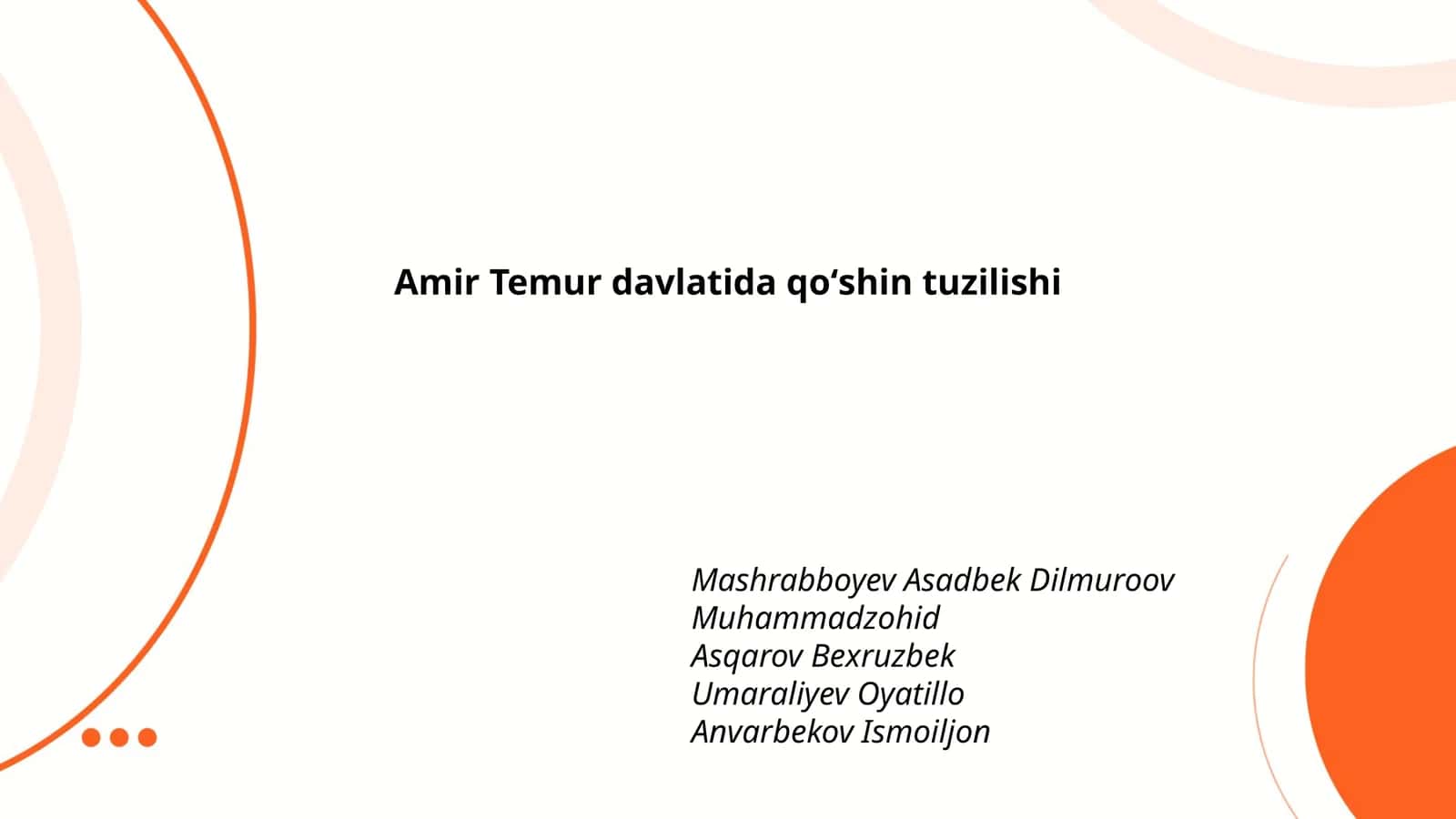 Amir Temur davlatida qoʻshin tuzilishi 1