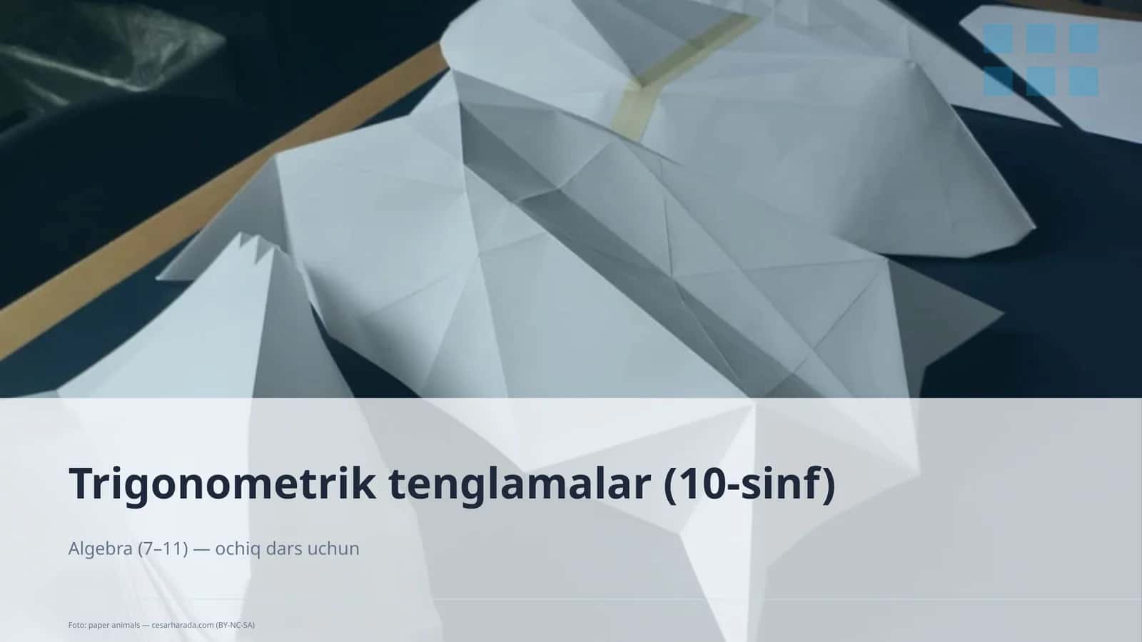 Trigonometrik tenglamalar (10-sinf) 1