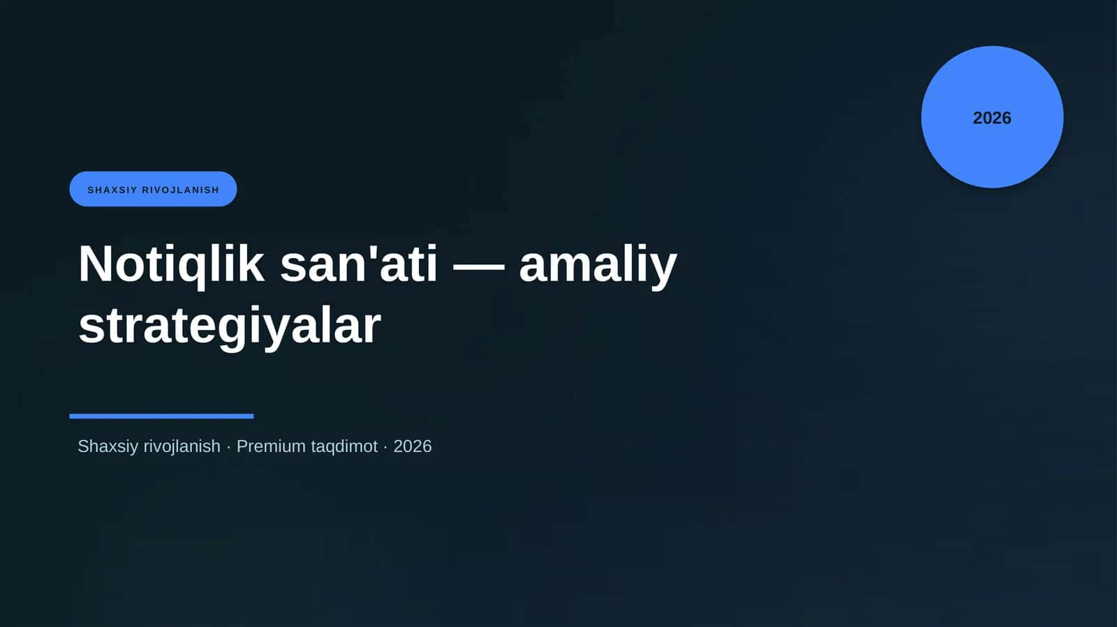 Notiqlik san'ati — amaliy strategiyalar 1