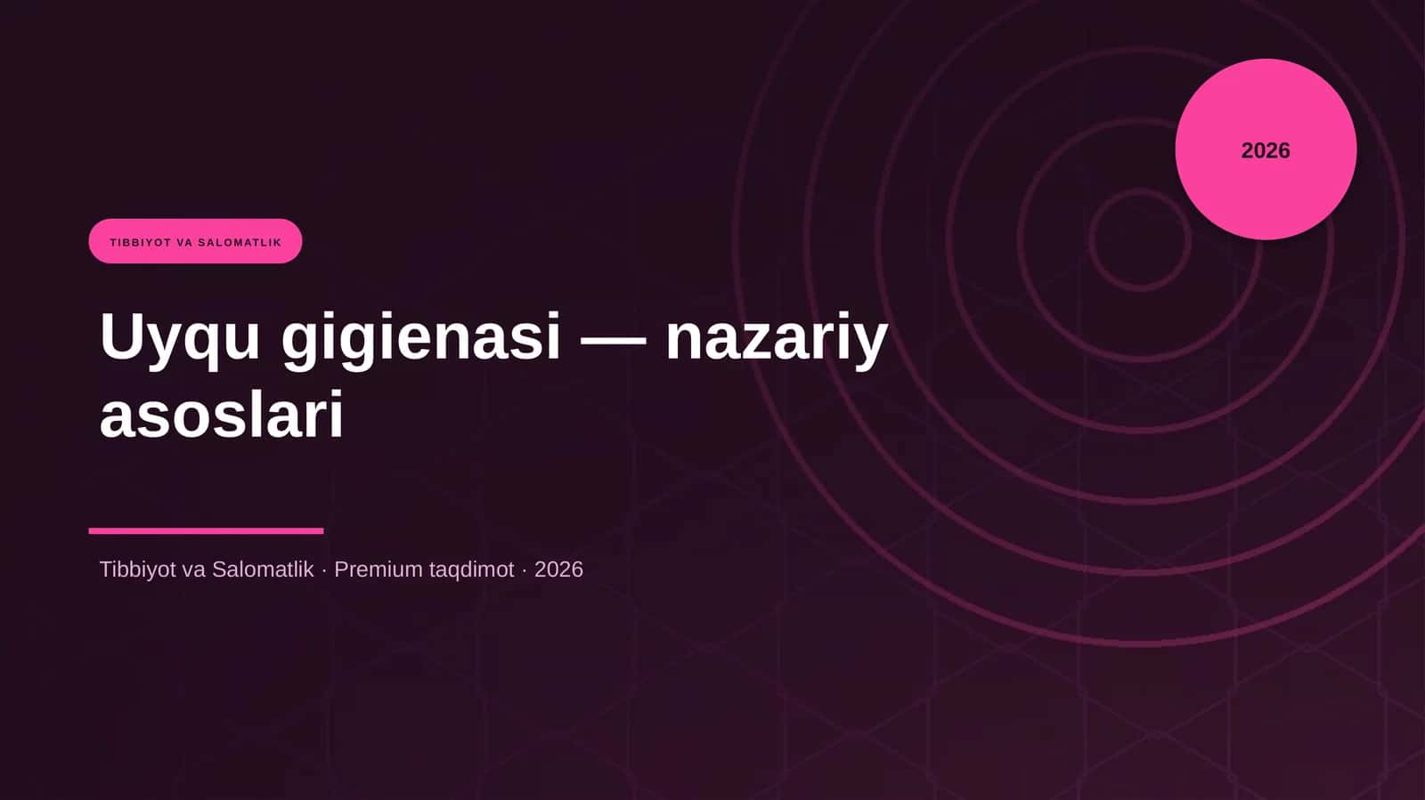 Uyqu gigienasi — nazariy asoslari 1