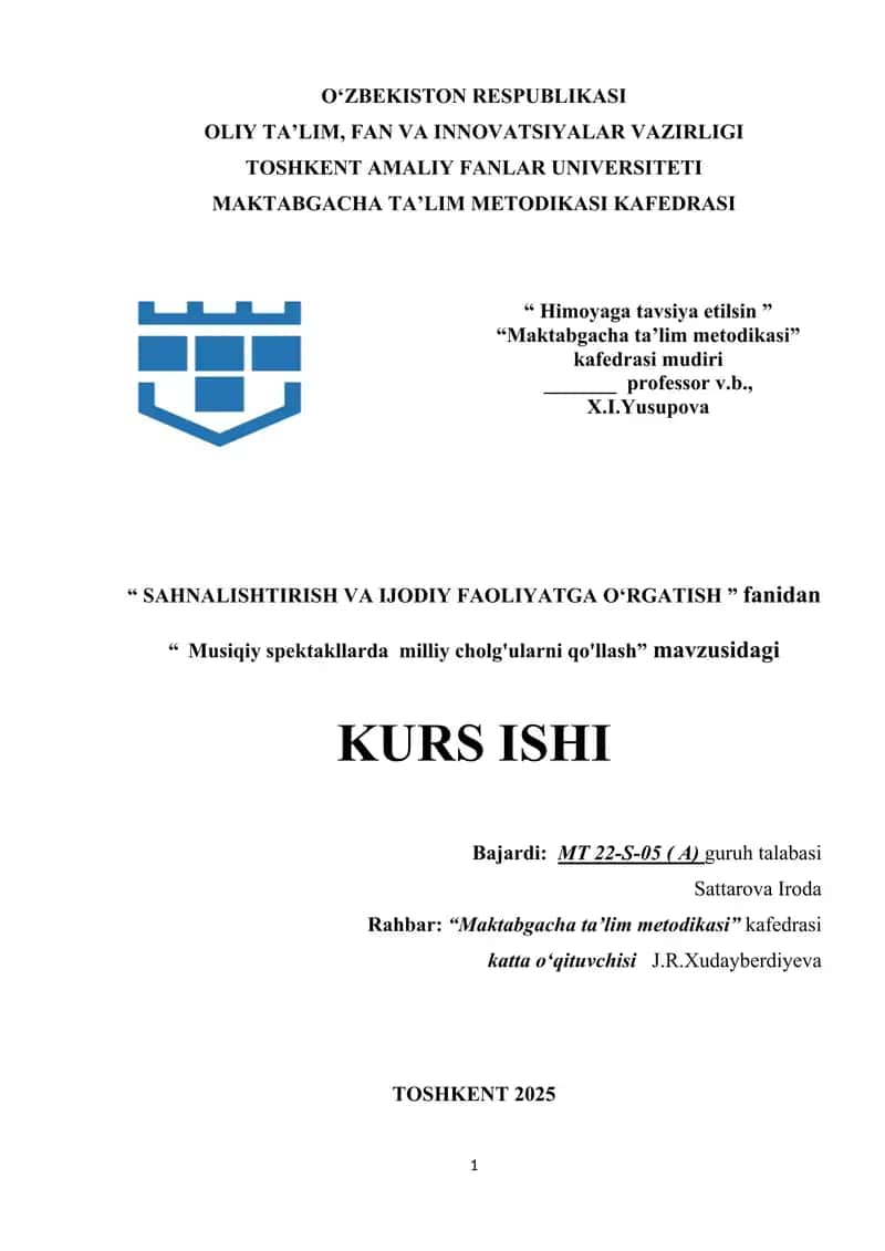 Musiqiy spektakllarda milliy cholg'ularni qo'llash 1