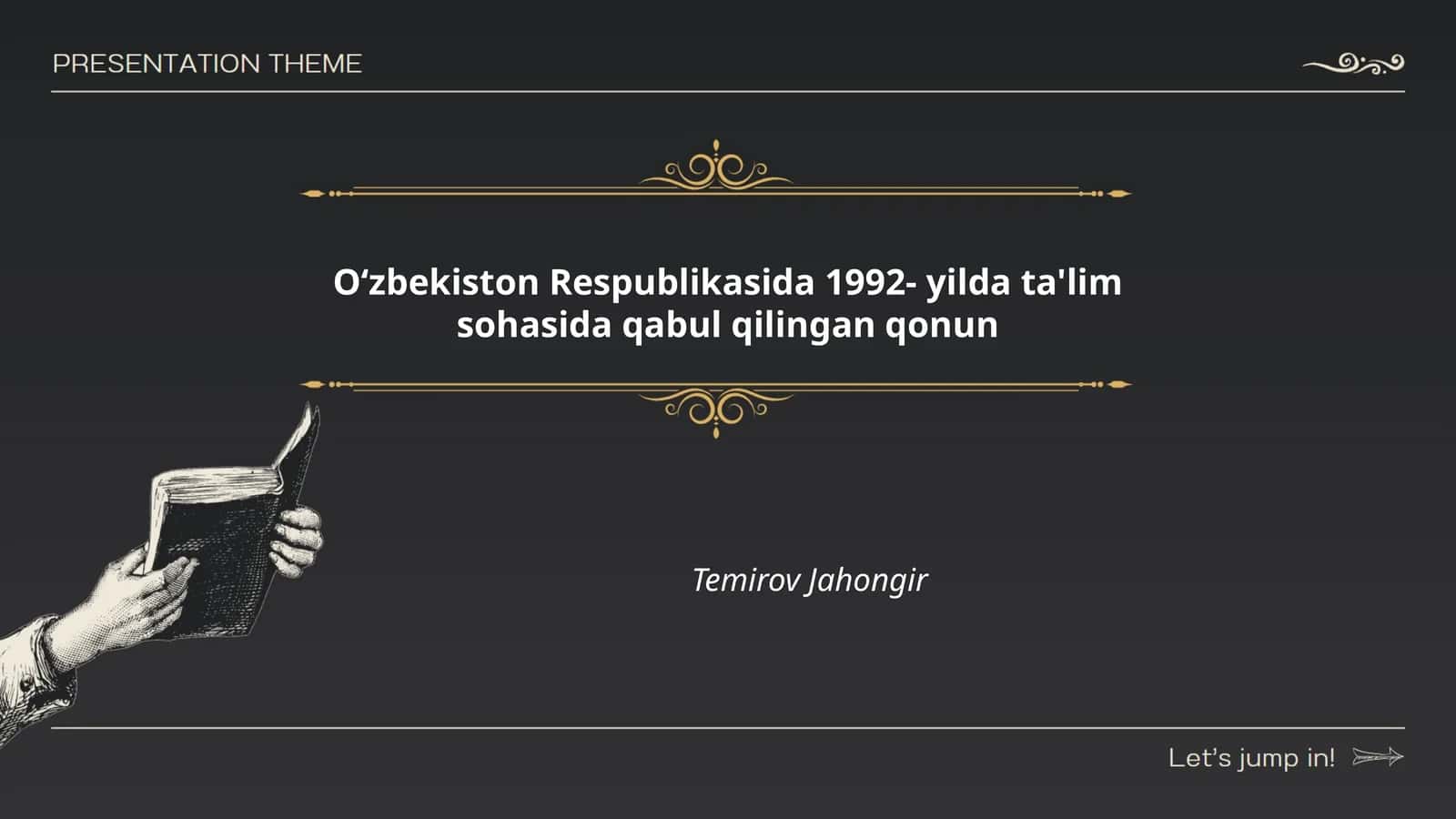 O‘zbekiston Respublikasida 1992- yilda ta'lim sohasida qabul qilingan qonun 1