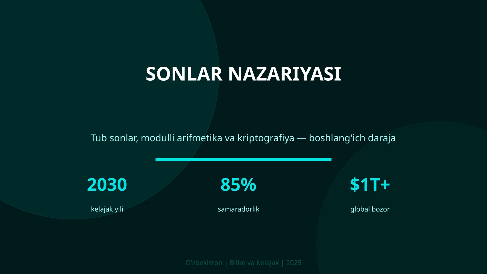 SONLAR NAZARIYASI 1