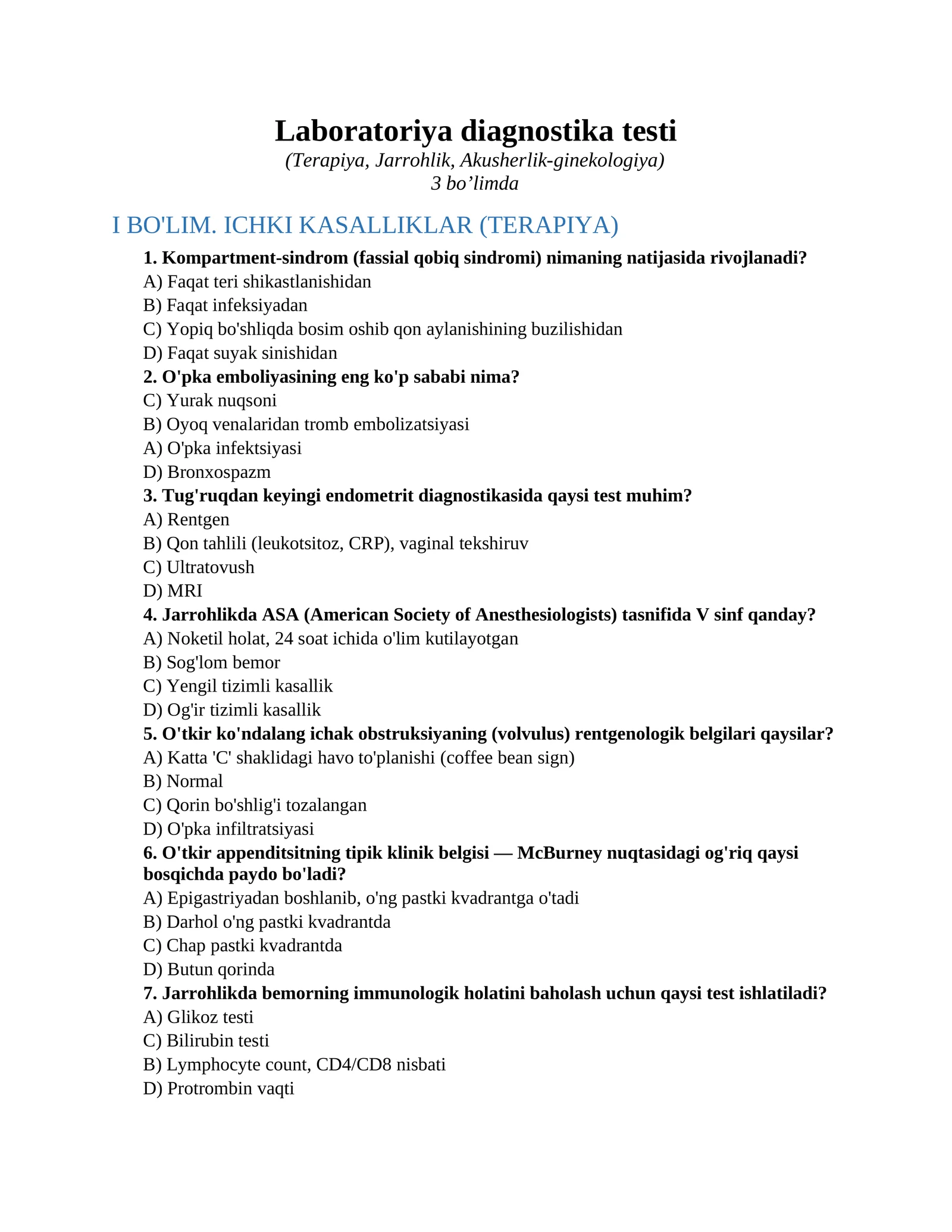 Laboratoriya diagnostika testi 1