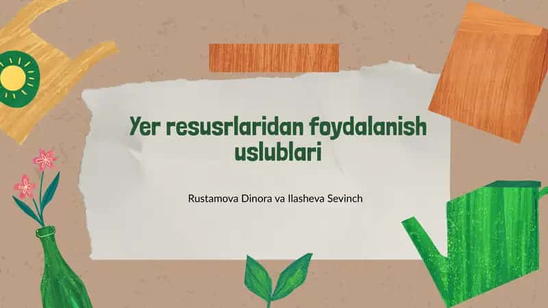 Yer resusrlaridan foydalanish uslublari 1