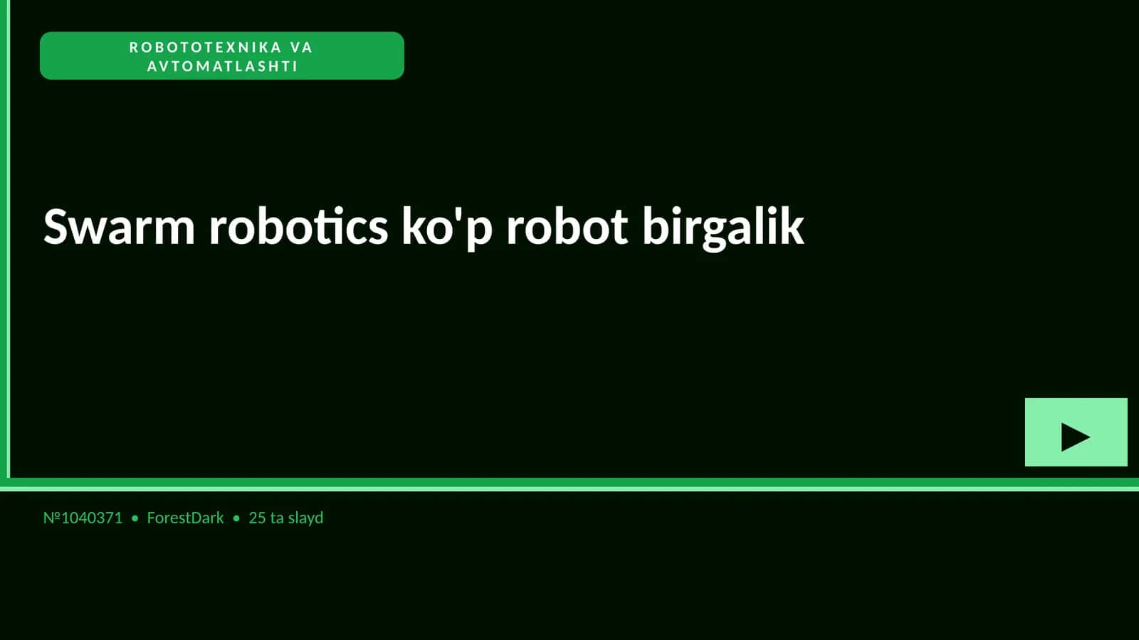 Swarm robotics ko'p robot birgalik 1