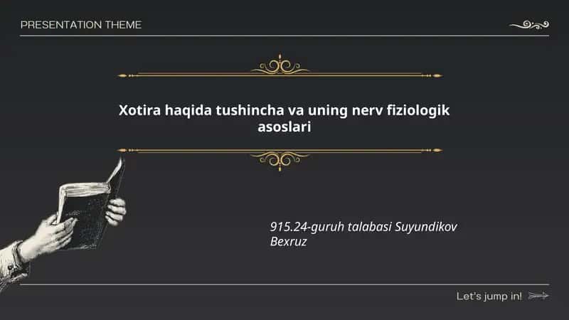 Xotira haqida tushincha va uning nerv fiziologik asoslari 1