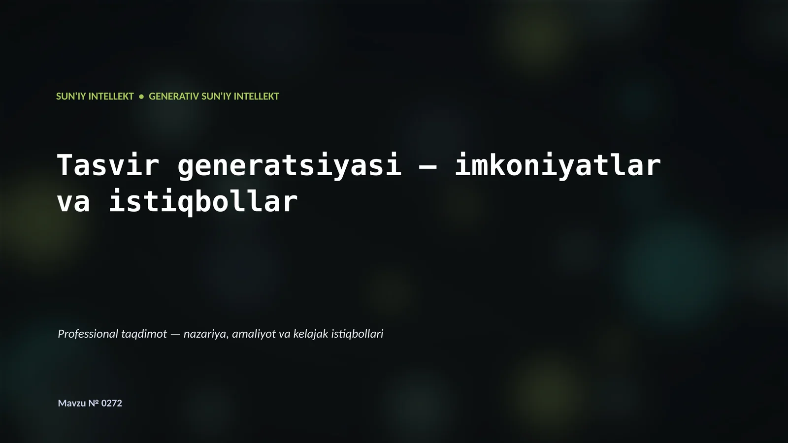 Generativ SUN'IY INTELLEKT 1