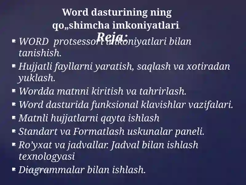 WORD dasturi