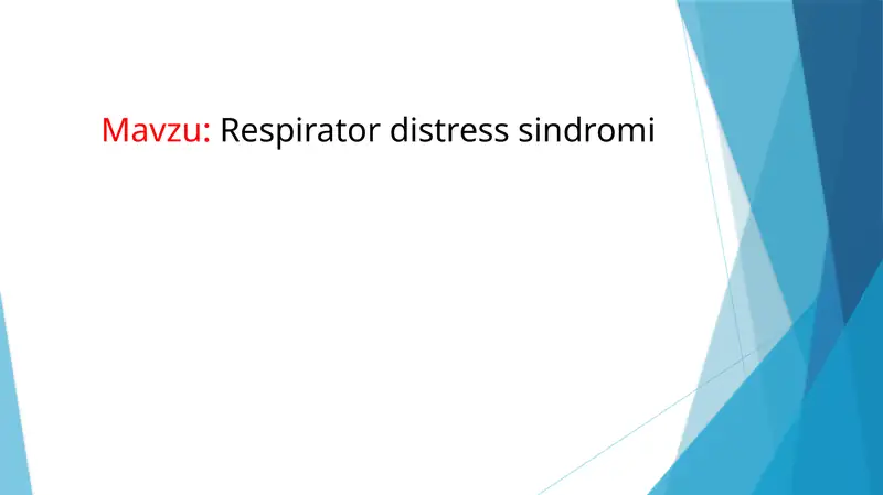 Respirator distress sindromi 1