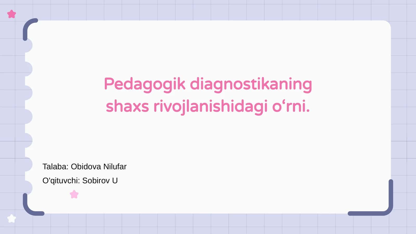 Pedagogik diagnostika 1