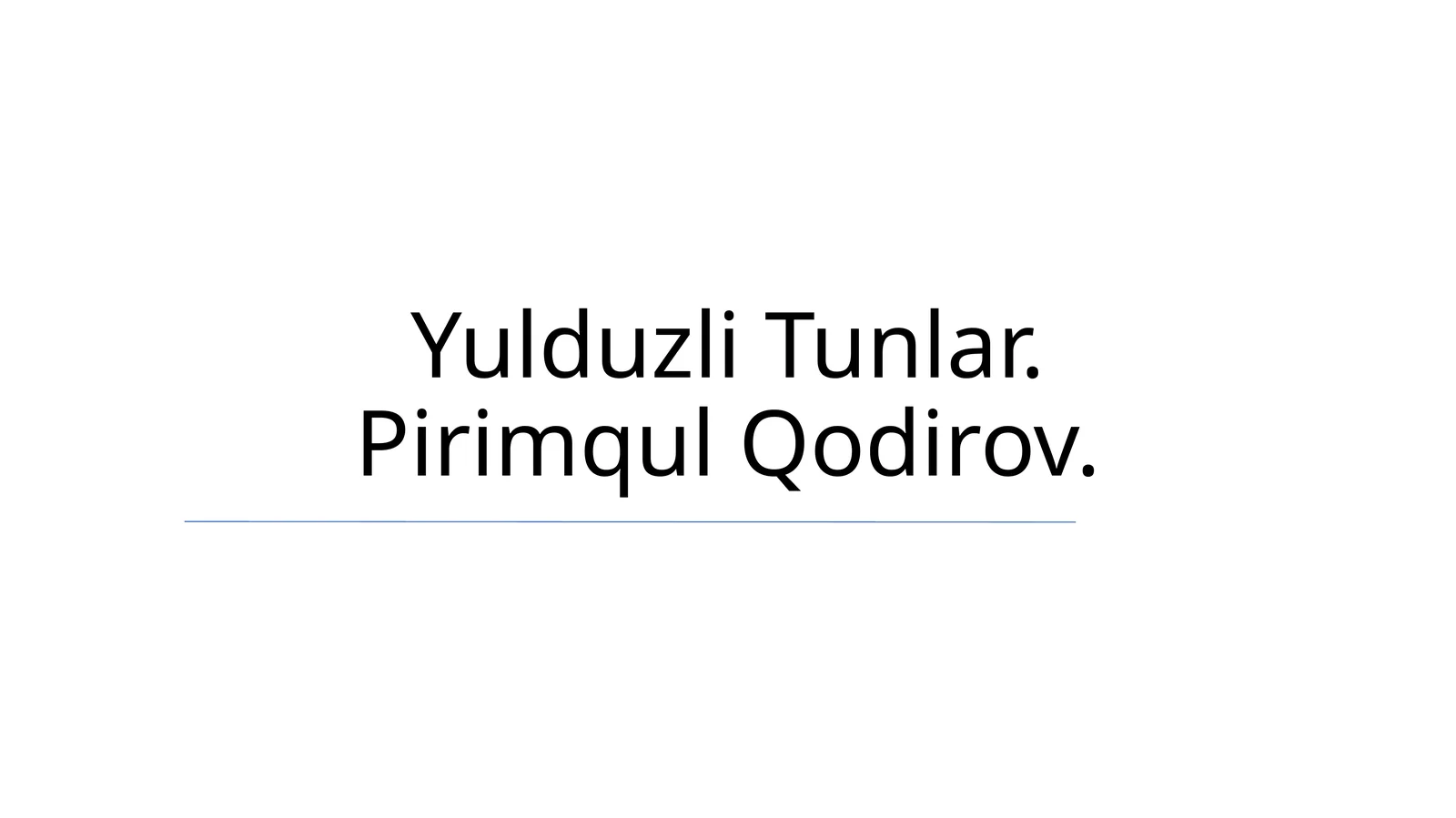 Yulduzli Tunlar 1