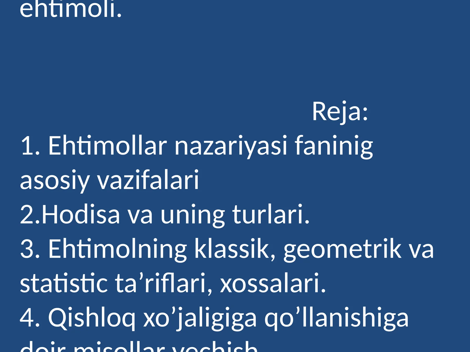 Ehtimollar Nazariyasi 1