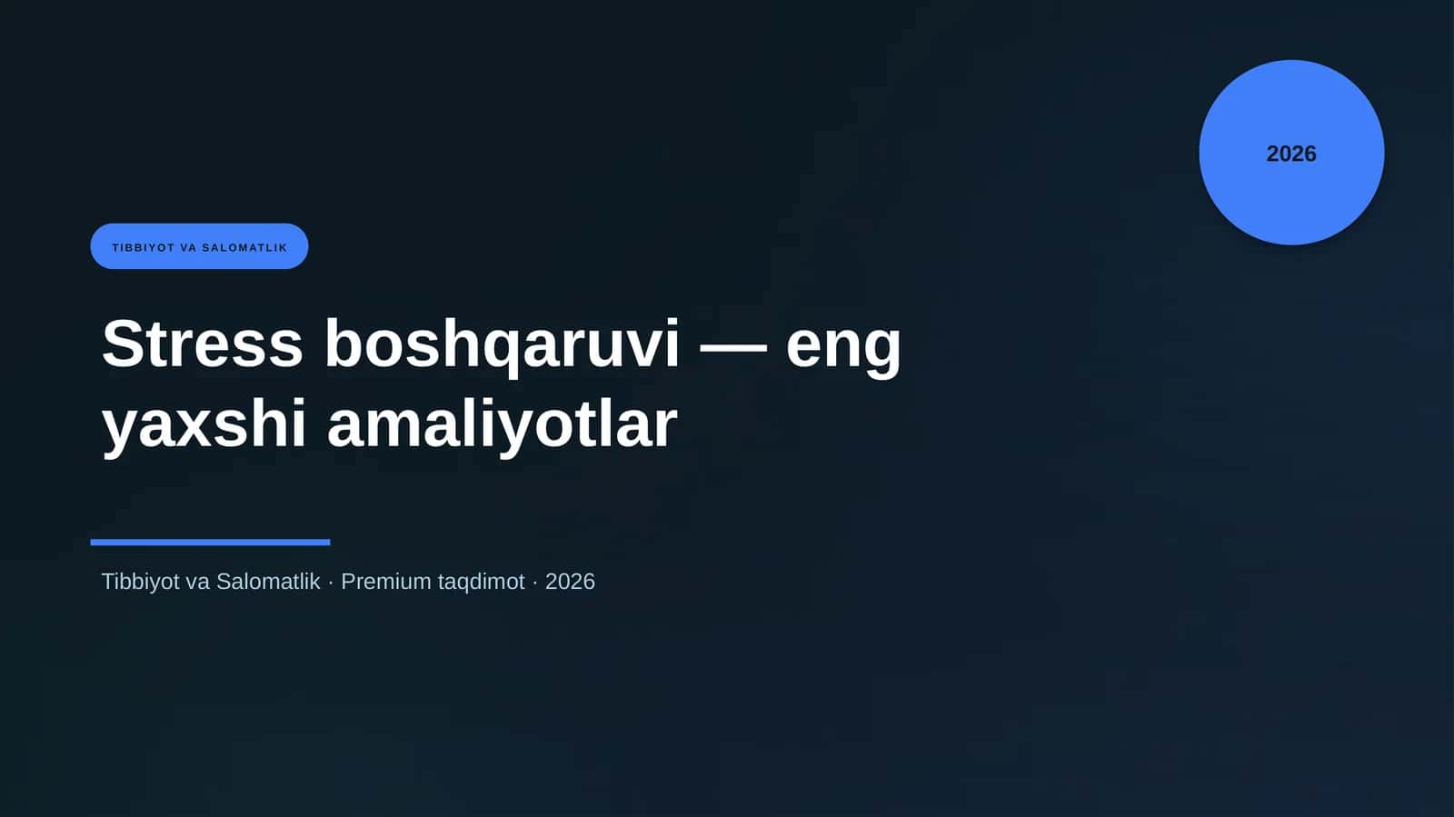 Stress boshqaruvi — eng yaxshi amaliyotlar 1