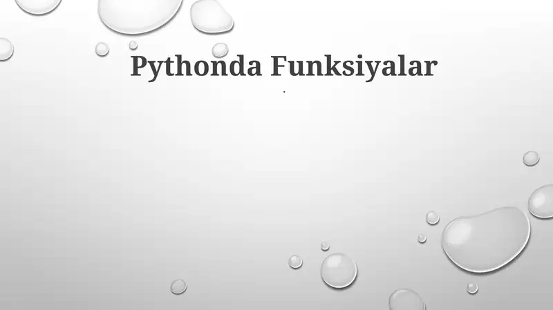Pythonda Funksiyalar 1