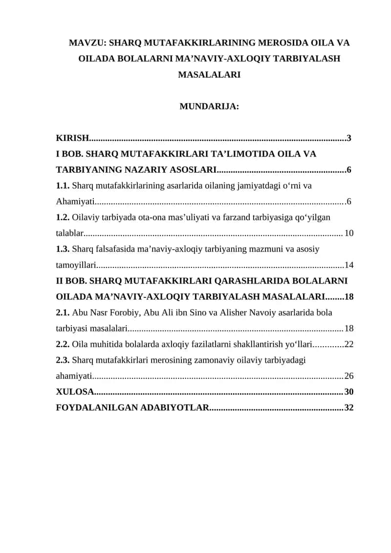 SHARQ MUTAFAKKIRLARINING MEROSIDA OILA VA OILADA BOLALARNI MA’NAVIY-AXLOQIY TARBIYALASH MASALALARI 1