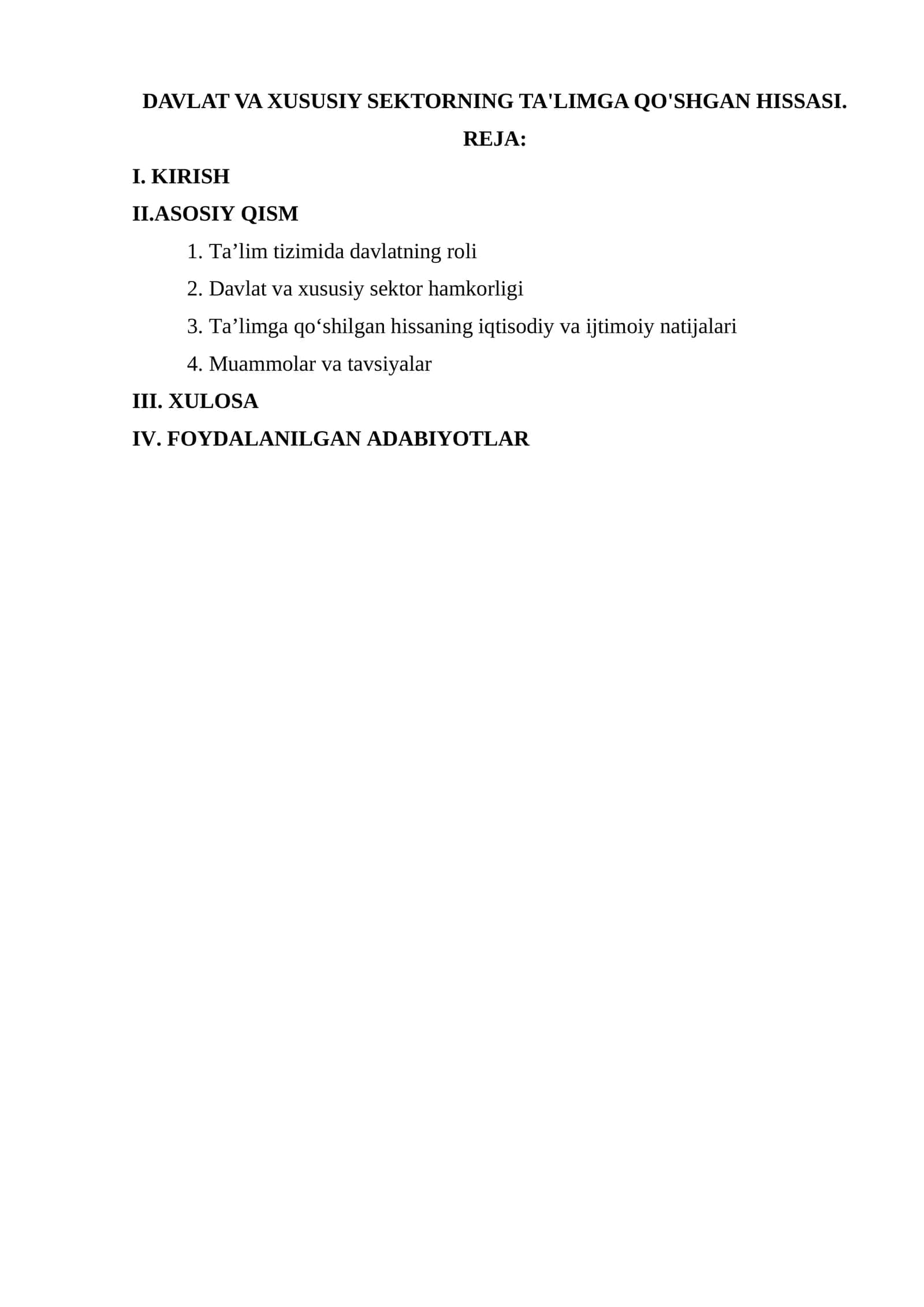 DAVLAT VA XUSUSIY SEKTORNING TA'LIMGA QO'SHGAN HISSASI 1