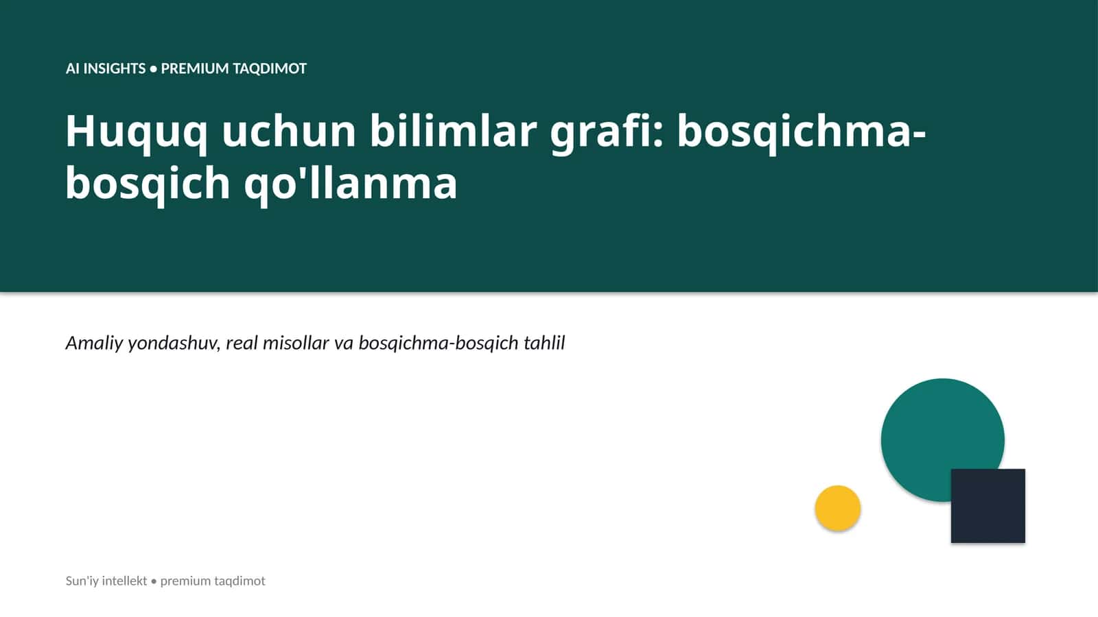 Huquq uchun bilimlar grafi: bosqichma-bosqich qo'llanma 1