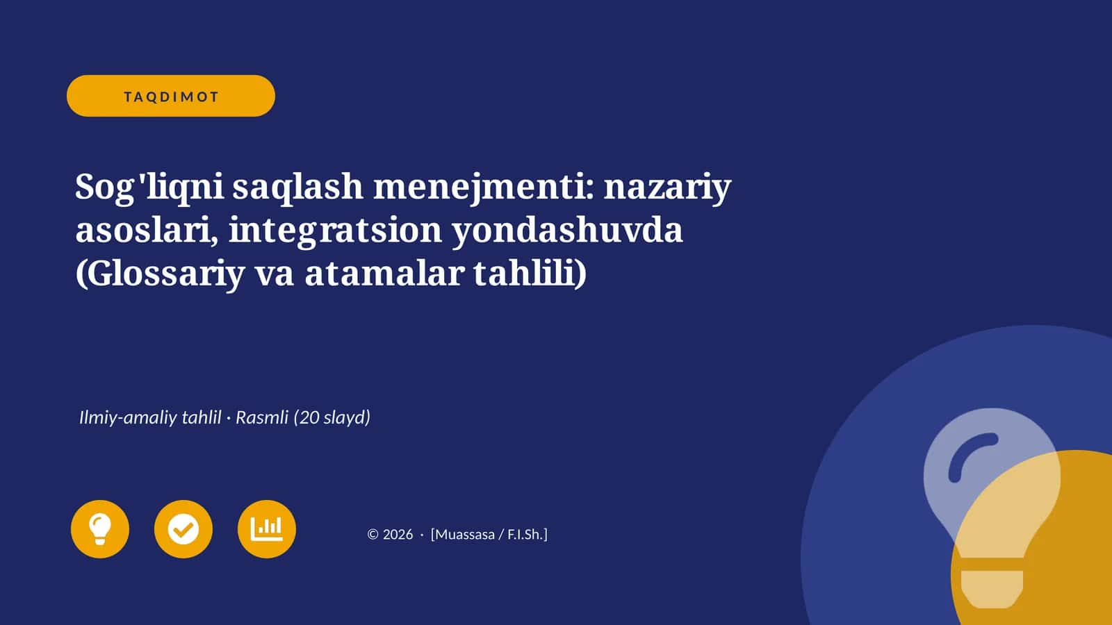 Sog'liqni saqlash menejmenti: nazariy asoslari, integratsion yondashuvda (Glossariy va atamalar tahlili) 1