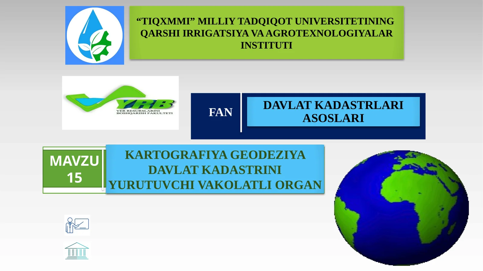 DAVLAT KADASTRLARI ASOSLARI 1