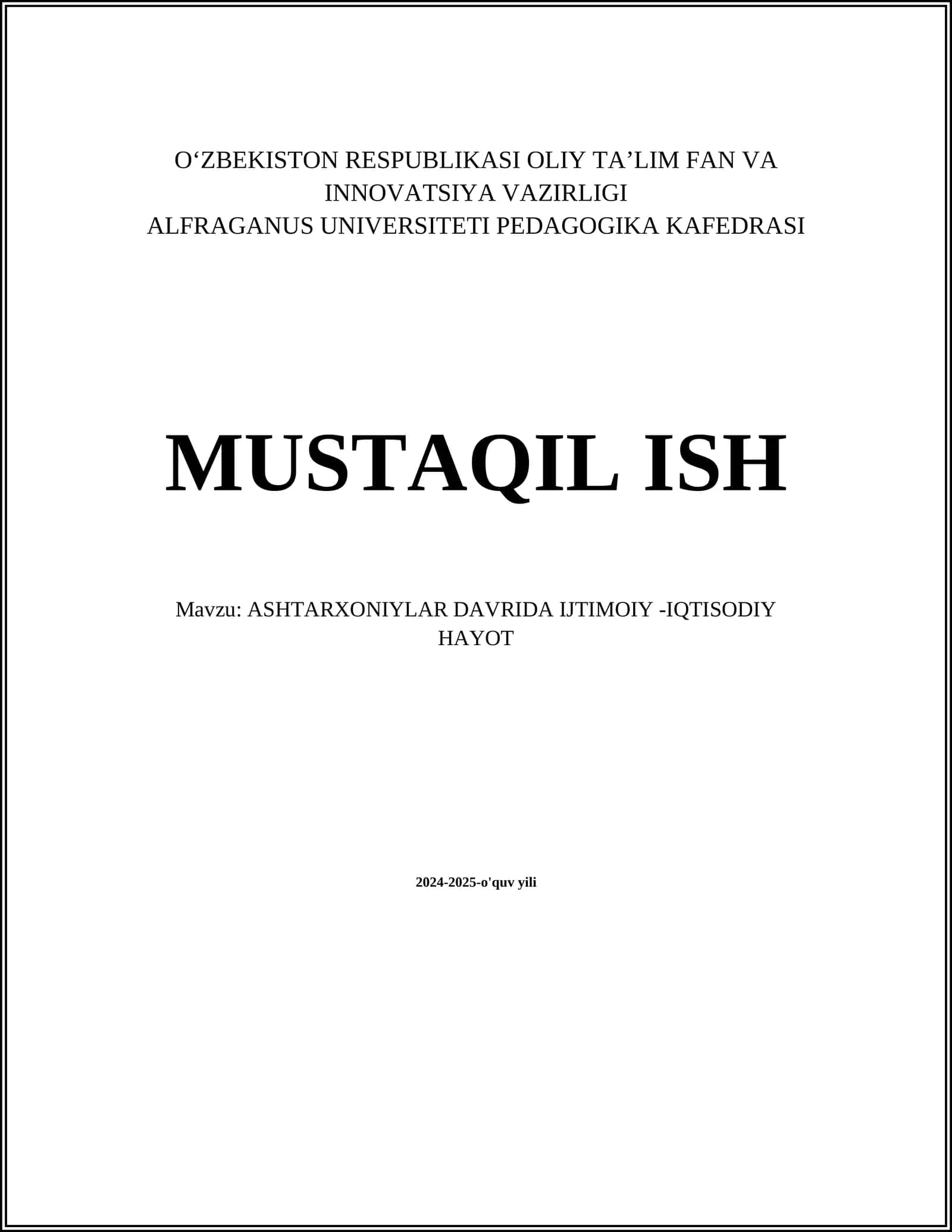 Ashtarxoniylar Davrida Dehqonchilik 1