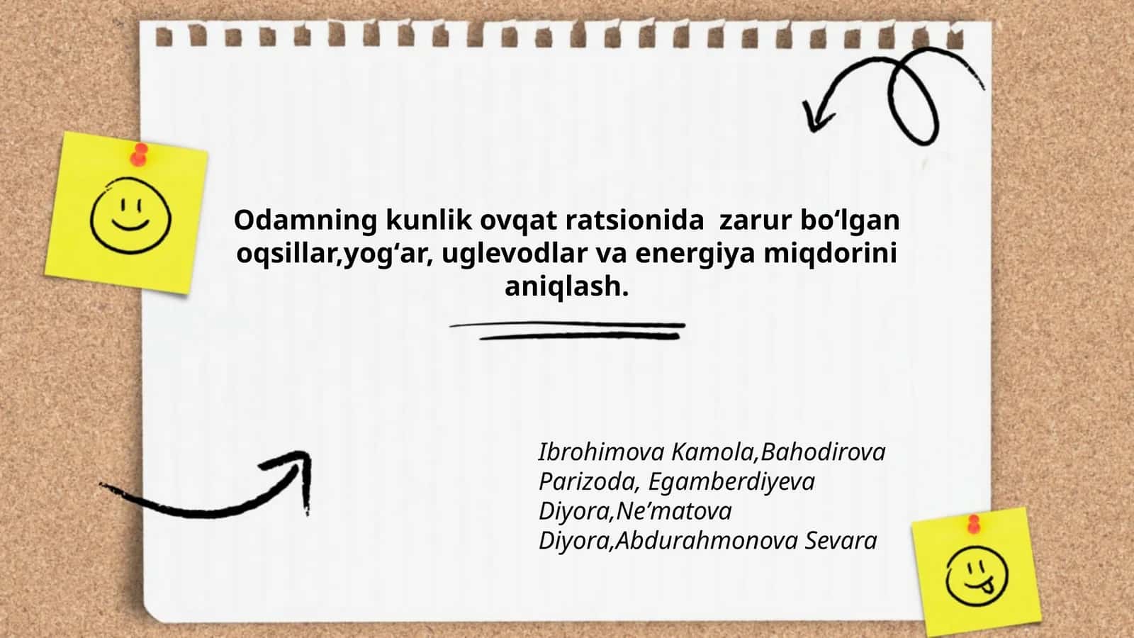 Odamning kunlik ovqat ratsioni 1