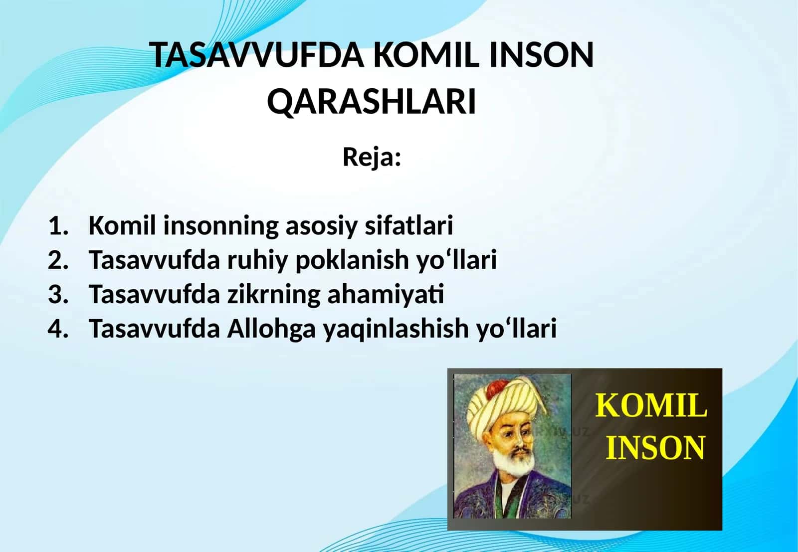 TASAVVUFDA KOMIL INSON QARASHLARI 1